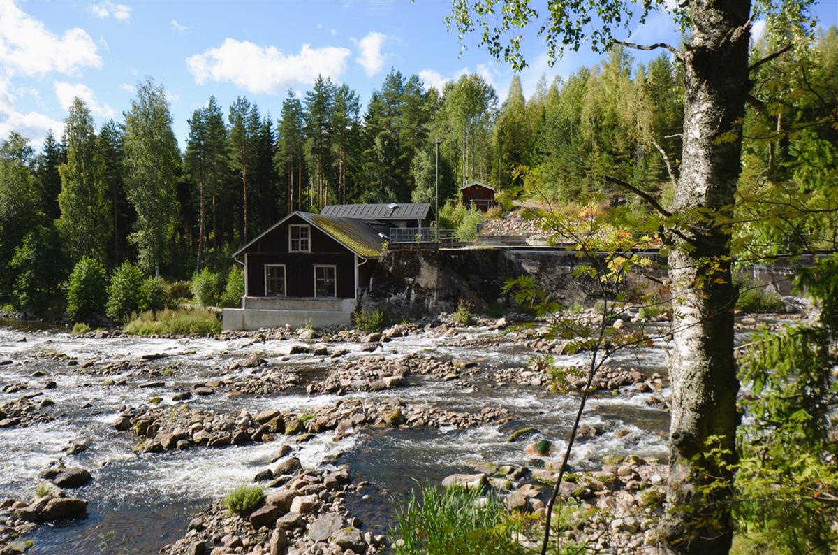 Näkymä Hiitolanjoen itärannalta kohti Lahnasenkosken voimalaitosta.&nbsp;(Päivi Makkonen&nbsp;2026)