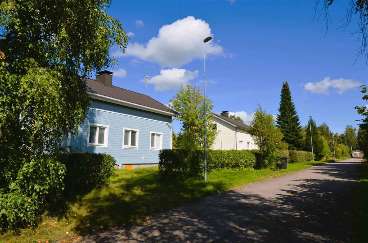 Näkymä Lopotinkadulta kohti koillista. Vasemmalla Lopotinkatu 11 ja 9.&nbsp;(Päivi Makkonen&nbsp;2026)